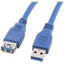 Lanberg USB 3.0 AM-AF Pikenduskaabel CA-US3E-10CC-0018-B, 1.8 m, sinine, USB A isane, USB A emane