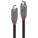 Lindy USB4 240W Type C kabelis 36957 1.5m, 40Gbps, juodas, USB Type 4 C vyri&scaron;ki jungtys