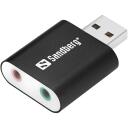 Sandberg USB heliliides 133-33, 2.0 kanalit, USB, 1x3.5mm jack, 2x3.5mm jack, RoHS vastavus, kiire k&auml;ivitamise juhend