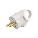 Plug, earthed, 16A, white, with side output BYLECTRICA