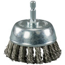 Antgalis su taurės formos šepečiu 75 mm, 1/4" HEX pinti plieniniai šereliai D-76700 MAKITA