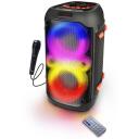 Esperanza EP156 KARAOKE skaļrunis, 20W, 410mm, 220mm, 230mm, Bluetooth, FM, LED, USB, 5h akumulatora darbības laiks