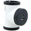 Legrand P&ouml;&ouml;ratav toitejaotur 2xP+Z +USB 049437, 2xE, 1xUSB Type C, 1xUSB, valge, must