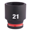 SHOCKWAVE&trade; IMPACT DUTY TRIECIENIZTURĪGAS UZGRIEŽŅU MUCIŅAS, 21 MM 3/8" IMPACT SOCKET STD - 1 PC, 4932480278 MILWAUKEE