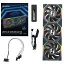 Lian Li Вентилятор для компьютера UNI FAN SL Wireless LCD 120 G99.12SLLCD1W3B.00, 120mm, 1900RPM, 2.4mmH2O, 3 вентилятора, черный