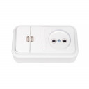 Розетка с выключателем в одном корпусе PRALESKA v /a, без заземления, 2т. я. BYLECTRICA