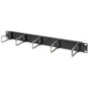 Digitus Kaabli haldamise paneel DN-97667, 482.6mm, 1U, 75mm, 40mm, must, teras, 1 tk