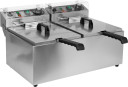Profesionāla fritētava 2x8L, YG-04623, YATO, 3300W, nerūsējošā tērauda korpuss, temperatūras kontrole