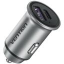 Vention Automobilinis Įkroviklis 2-Port USB A+C FFBH0 12-24V 30W 20V 2x30W Greitas Įkrovimas, Aliuminio, Pilkas
