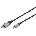 Digitus DisplayPort kabelis DB-340106-020-S, 2 m, 8K60Hz atbalsts, 4K144Hz atbalsts, MST, 80 Gbps