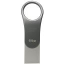 Silicon Power Mobilais C80 USB zibatmiņa SP064GBUC3C80V1S, 64 GB, USB Type-A, USB Type-C, 3.0, titāns, 1 gab.