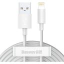 Baseus Andmekabel USB Lightning MODEL TZCALZJ-02, 150cm, 2x2.4A, Apple Lightning, USB Type A, valge
