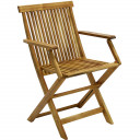 Krēsls FINLAY ar roku balstiem, 54x57xH86cm, saliekams, koks: akācija, eļļots 13182 HOME4YOU