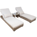 Sauļo&scaron;anās krēslu komplekts EDEN ar sānu galdiņu, bē&scaron;s 25220 HOME4YOU