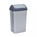Waste bin with swivel lid 50L Swantje 38.5x29x66cm light silver  0610308160