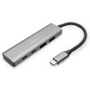 Digitus USB centrmezgls DA-70245, 2x USB-A, 2x USB-C, 10 Gbps, alumīnija korpuss