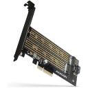 Axagon Adapteris PCEM2-D PCIe NVMe+SATA M.2, 2 M.2 diskai, 110 mm, maitinimo adapteris, laikiklis, 50 cm SATA duomenų kabelis