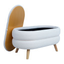 Tumba / galds HANA 87x48,5xH46cm, balts, ar uzglabāšanas kasti 88571