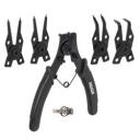 Circlip pliers 150mm, KREATOR, KRT605105, 4 interchangeable jaws