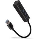 Axagon USB centras HMA-CR3A USB 3.2, 3x USB-A, 1x SD kortelių lizdas, 1x microSD lizdas, 20 cm maitinimo laidas
