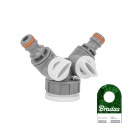 Balta līnija Tee ar vārstiem un 1" / 3/4" sieviešu vītni, BRADAS WL-2222, augstas kvalitātes materiāls, divi regulējami vārsti.