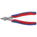 Elektroniskie Super Knips&reg; ar pulētu galvu, KNIPEX, 78 03 125 SB, precīzi grie&scaron;anas knaibles ar daudzkomponentu rokturiem, INOX tērauds, grie&scaron;anas jauda 0.2-1.6 mm.