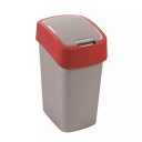Prügikast Flip Bin, hõbedane/punane, 9L 0802170547 Curver 24 x 19 x 35cm