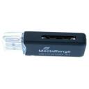 Mediarange M&auml;lukaardi lugeja MRCS507, 5000 Mbit/s, USB 3.2 Gen 1, toetab MMC, SD, SDHC, SDXC, must, 1 tk