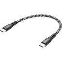 Sandberg USB-C kabelis 441-66, 0,2 m, 100 W, USB-C vīrie&scaron;u, USB-C vīrie&scaron;u, ātra uzlāde, Kevlar apvalks