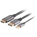 Lanberg HDMI (M) uz Displayport (M) kabelis 4K, CA-HDDP-20CU-0018-BK, 1.8 m, 4K60Hz, 2K144Hz, 1920x1080 240Hz