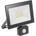 Prožektors ar kustības sensoru, LED, 30W, 2100lm, PF>0.9, IP65, 120&deg;, 4000K, melns; GT-FLR30WC-40 G-TECH