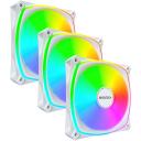 Montech Korpuse ventilaator RX120 PRO WHITE 3 IN 1, 120mm, 12V, 1600RPM, 1.63mmH2O, HDB, 3x20 LED, RGB juhtimisseade
