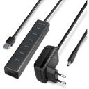 Axagon USB keskjaam HUE-SA7BP 7 USB 3.0 porti, 156 x 30 x 21 mm, 0.088 kg