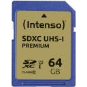 Intenso atminties kortelė SDXC 3421490 64 GB, skaitymo greitis 90 MB/s, UHS-I, klasė 10, U1, atsparumas smūgiams, temperatūrai