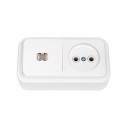 Розетка с выключателем в одном корпусе PRALESKA v / a, без заземления, 1т. я. BYLECTRICA