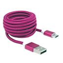 Sbox USB kabelis USB-10315P, 1,5 m, 2.0, USB A, Micro-USB B, vīri&scaron;ķais, taisni, 480 Mbit/s, rozā