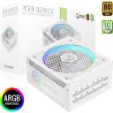 Gamemax toiteplokk RGB 1050G WH, 1050 W, Kuld, Valge, T&auml;ielikult modulaarne, 1 x 24 pin ATX, 2 x 8 pin CPU, 2 x 8 pin PCIe