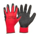 Neilona trikotāžas darba cimdi ar lateksa plaukstas pārkl. izm. 9