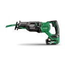 Bezvadu reciprocējošā zāģa HIKOKI CR36DAWGZ, 36 V, bezsuku motors, 1700 /min, 300 mm koka griešanas jauda