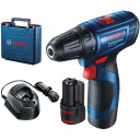 Akutrell 12V, 30/14Nm, 2x2Ah, GSR 120-LI 06019G8000 BOSCH