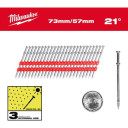 21&deg; DUPLEX NAGLAS, DUPLEX NAILS 21&deg; ROUND HEAD 73 MM / 57 MM - 2000 PC, 4932498155 MILWAUKEE
