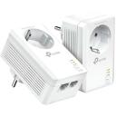 TP-LINK powerline adapteris TL-PA7027P KIT, 1000 Mbit/s, 2 Gigabit prievadai, Plug and Play, 300 m veikimo atstumas