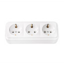 Розетка PRALESKA v / a, 3v., С заземлением, белая BYLECTRICA