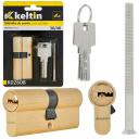 Keltin spynos cilindras 30/40 K02608, 30/30mm, &scaron;lifuotas žalvario spalvos, 3 raktai, 25000 ciklų, aliuminis, ZnAl mechanizmas