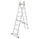 Divsekciju alumīnija kāpnes FORCEKRAFT FK-BL-E209 2x9 pakāpieni 150 kg slodze