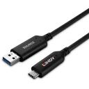 Lindy kabelis USB 3.2 Type A uz C 43396 25m, 5Gbps, 1 USB Type A vīrie&scaron;u, 1 USB Type C vīrie&scaron;u, melns