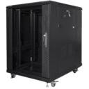 Lanberg rack kapp FF01-6815-12B, 15U, 600x800mm, must, karastatud klaas, 4 ventilaatorit