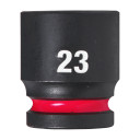 SHOCKWAVE&trade; IMPACT DUTY TRIECIENIZTURĪGAS UZGRIEŽŅU MUCIŅAS, 23 MM 1/2" IMPACT SOCKET STD - 1PC, 4932480317 MILWAUKEE