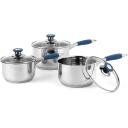 Russell Hobbs sautē&scaron;anas katliņu komplekts RH01178EU, 16cm, 18cm, 20cm, nerūsējo&scaron;ais tērauds, silikona rokturi