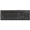 A4Tech Tastatūra KR-83 A4TKLA42925, 1.5m, 1000DPI, Membrāna, Melna, Ergonomisks dizains, Lāzeru iegravēti taustiņi